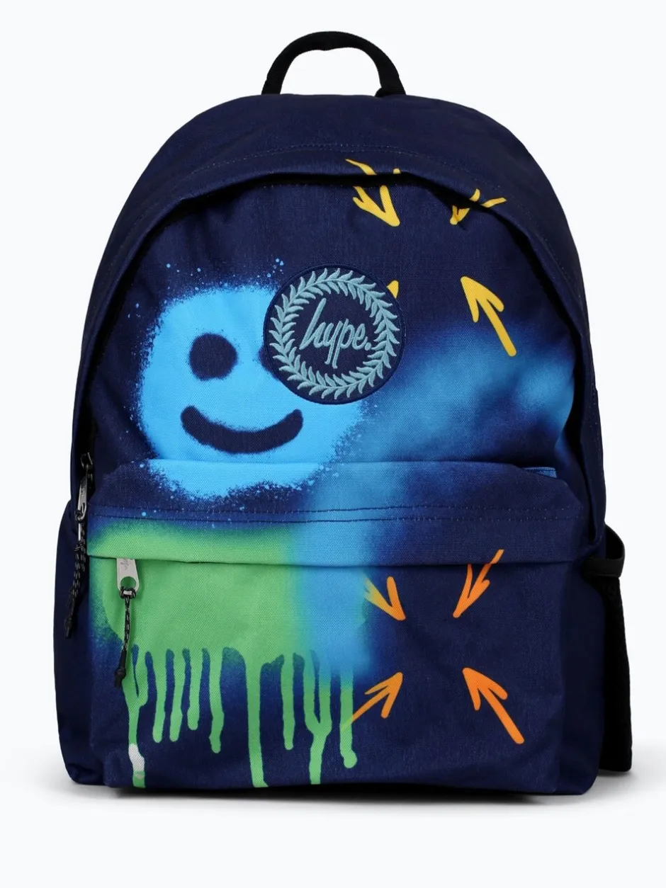 Tassen*Hype Unisex Navy Spray Smiley Backpack