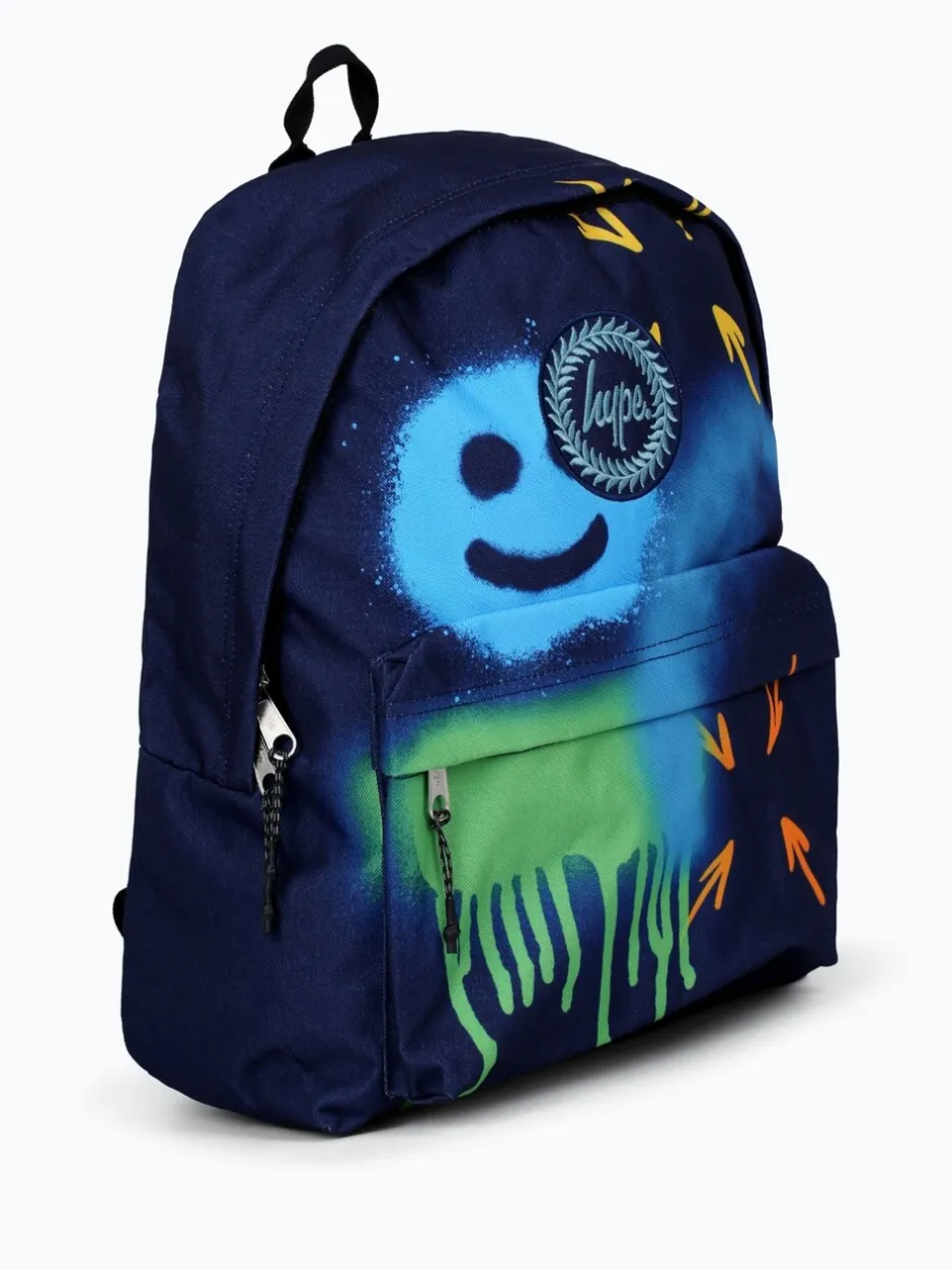 Tassen*Hype Unisex Navy Spray Smiley Backpack