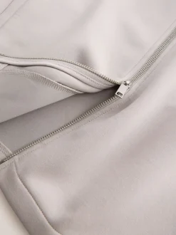 Formele Overhemden*Next - N. Premium Soft Touch Scuba Zip Through Shacket Ice grey