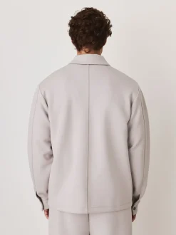 Formele Overhemden*Next - N. Premium Soft Touch Scuba Zip Through Shacket Ice grey