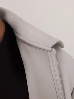 Formele Overhemden*Next - N. Premium Soft Touch Scuba Zip Through Shacket Ice grey