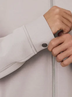 Formele Overhemden*Next - N. Premium Soft Touch Scuba Zip Through Shacket Ice grey