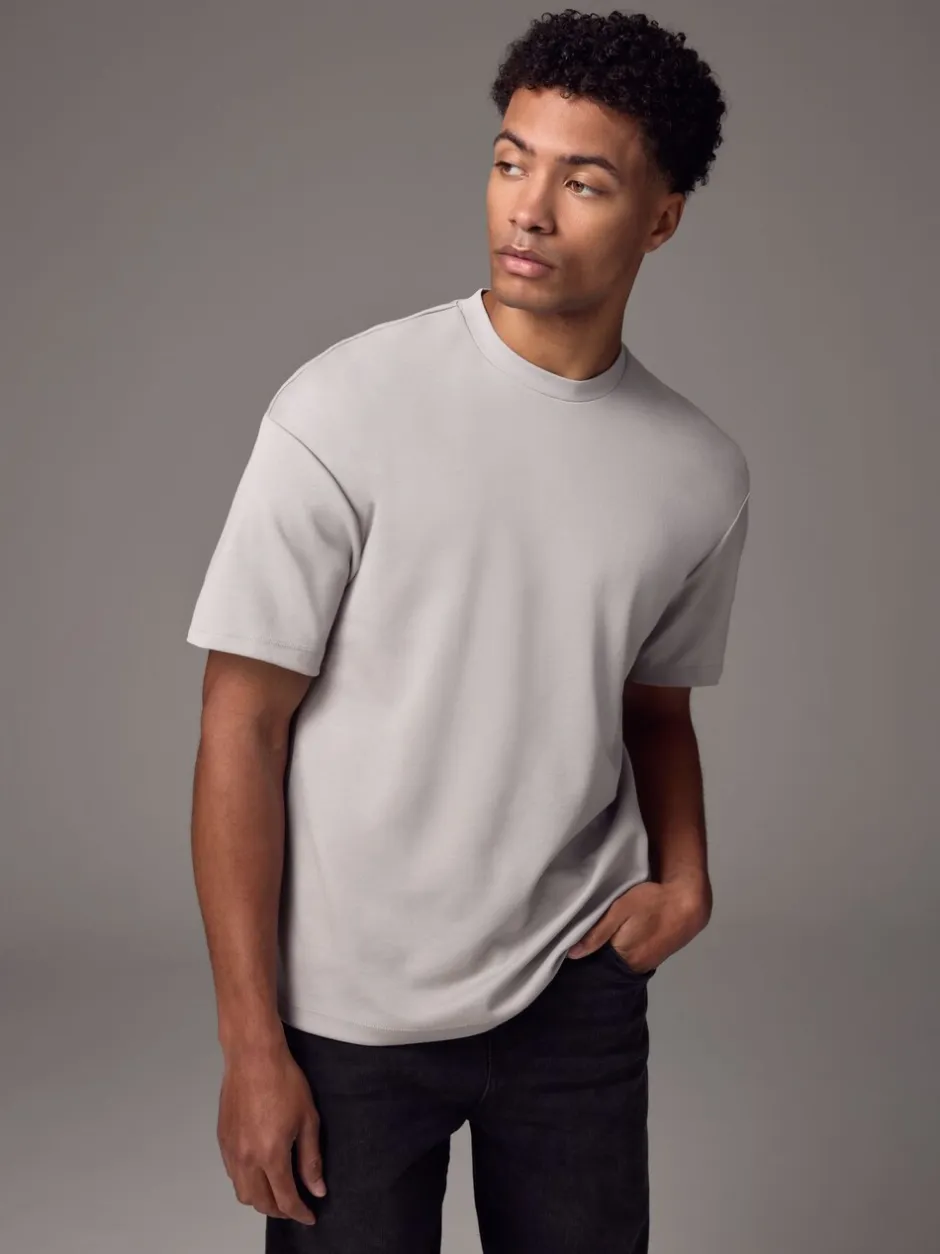 T-Shirts En Hemden|Next Ice grey - Relaxed fit - Zwaar T-shirt