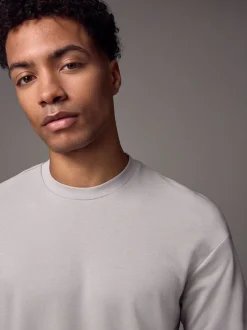 T-Shirts En Hemden|Next Ice grey - Relaxed fit - Zwaar T-shirt