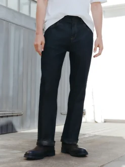 Jeans*Next - Signature Brushed Cosy Check Denim Jeans Indigo blauwe wassing