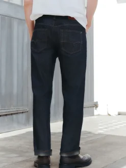 Jeans*Next - Signature Brushed Cosy Check Denim Jeans Indigo blauwe wassing