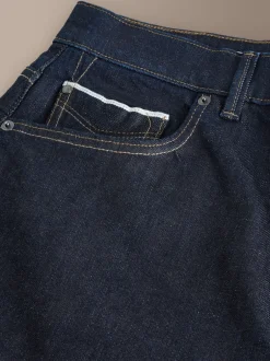 Jeans|Next - Standaard toelopende pasvorm - Signature Selvedge Denim Jeans Indigo blauwe wassing