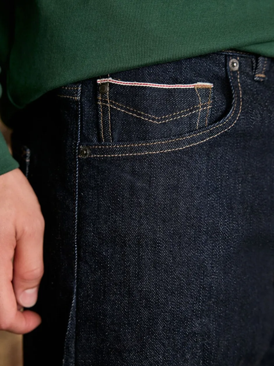 Jeans|Next - Straight fit - Signature Selvedge Denim Jeans Indigo blauwe wassing