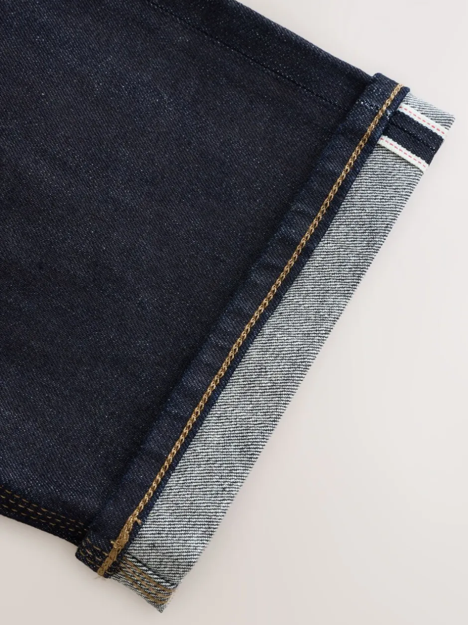 Jeans|Next - Straight fit - Signature Selvedge Denim Jeans Indigo blauwe wassing