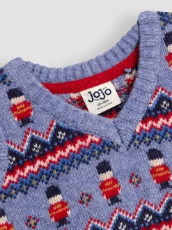 Gelegenheidskleding|Truien En Breisels|Jojo Maman Bébé Indigo London Guard - tanktop met fairislemotief