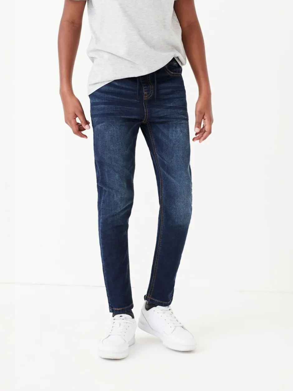 Jeans*Next - Jeans met stretch en elastische taille (3-16 jr) Indigoblauw