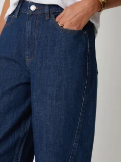 Jeans*Threadbare - jeans met ruime rechte pijpen Indigoblauw