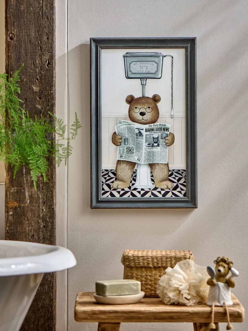 Canvassen En Kunst Voor Aan De Wand|Next Ingelijste wanddecoratie Bertie Beer op het Toilet