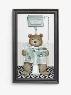 Canvassen En Kunst Voor Aan De Wand|Next Ingelijste wanddecoratie Bertie Beer op het Toilet