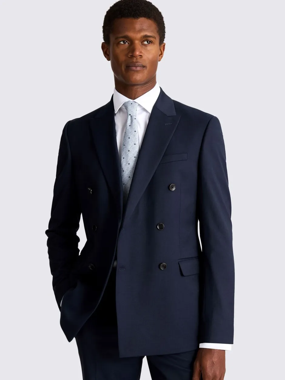 Pakken*MOSS - Slim Double Breasted Stretch Suit Jacket Inktblauw