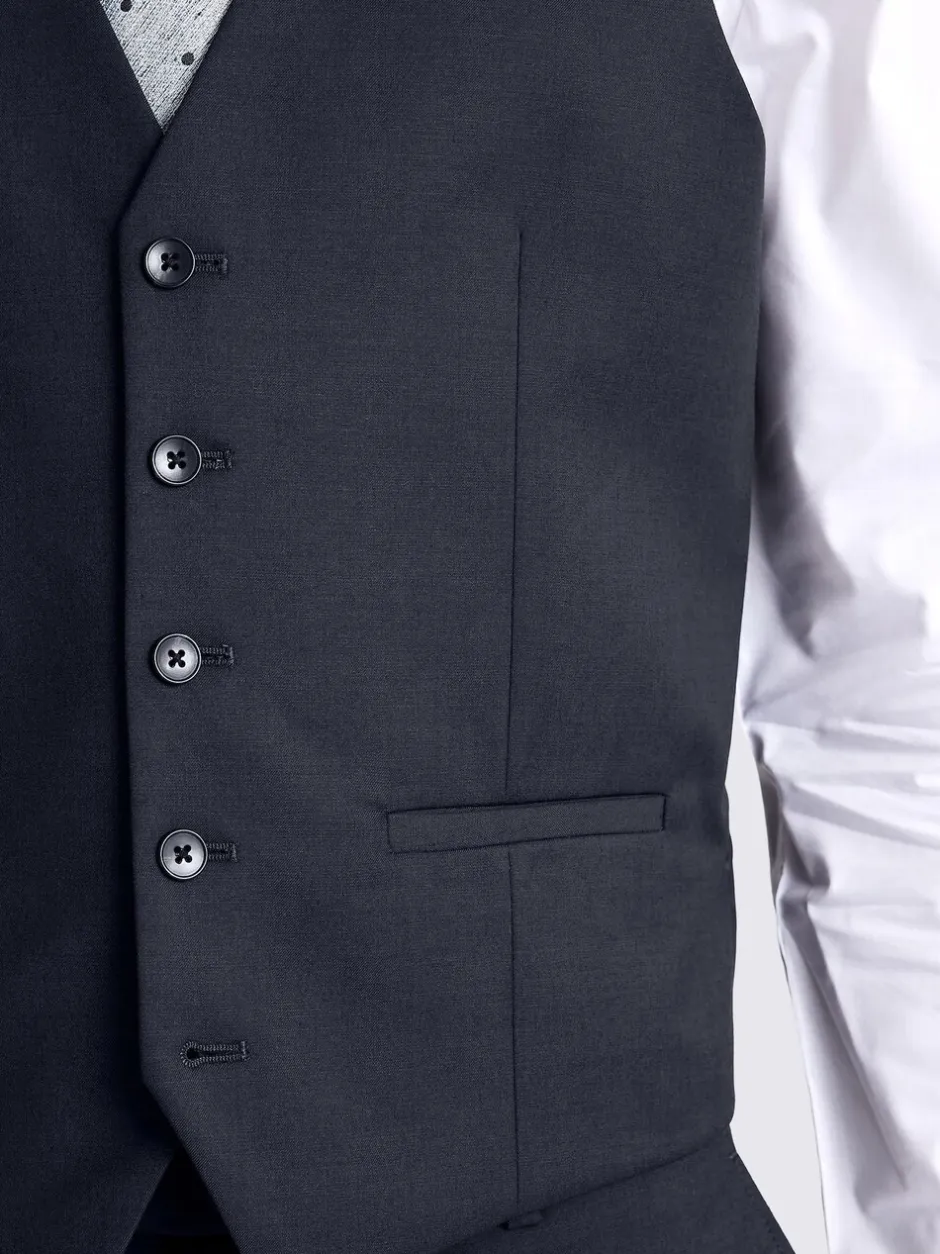 Vesten|MOSS - Smal - Stretch Suit Waistcoat Inktblauw