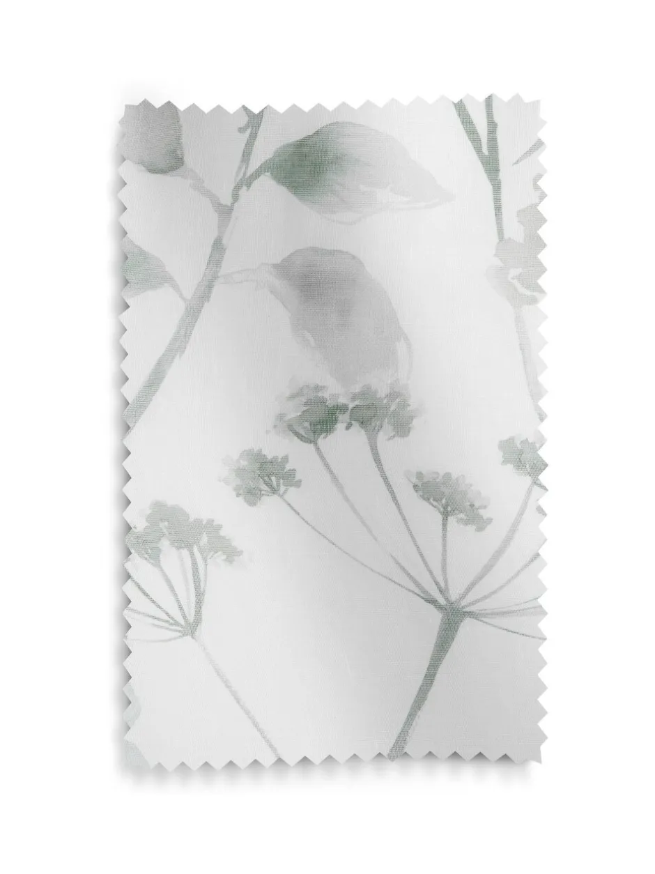 Gordijnen|Gordijnen|Next Isla - Ongevoerde voile ringgordijnen met doorschijnend inzetstuk en bloemenprint Grijs-groen