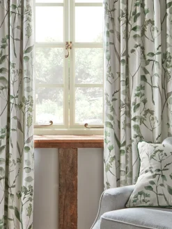 Gordijnen|Gordijnen*Next Isla - Verduisterende/thermische plooigordijnen met bloemenprint Groen