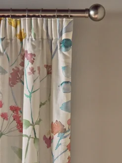 Gordijnen|Gordijnen|Next Isla - Verduisterende/thermische plooigordijnen met bloemenprint Meerkleurig pastelroze