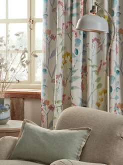 Gordijnen|Gordijnen|Next Isla - Verduisterende/thermische plooigordijnen met bloemenprint Meerkleurig pastelroze