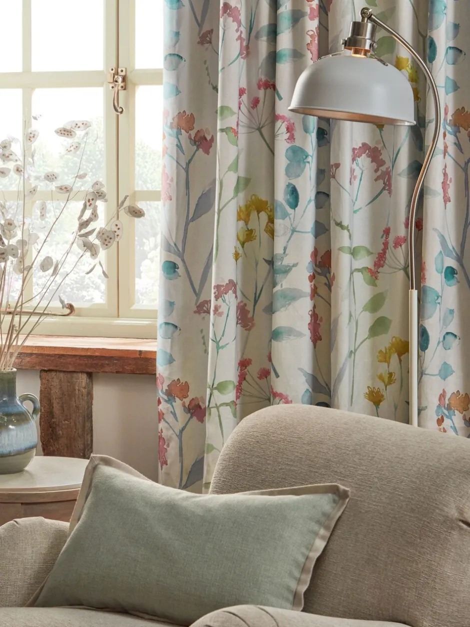 Gordijnen|Gordijnen|Next Isla - Verduisterende/thermische plooigordijnen met bloemenprint Meerkleurig pastelroze