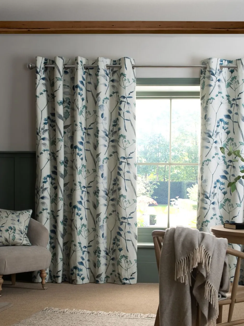 Gordijnen|Gordijnen*Next Isla ringgordijnen met bloemenprint Blauw