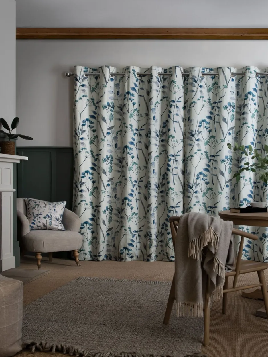 Gordijnen|Gordijnen*Next Isla ringgordijnen met bloemenprint Blauw