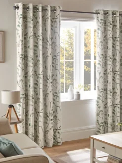 Gordijnen|Gordijnen|Next Isla ringgordijnen met bloemenprint Groen