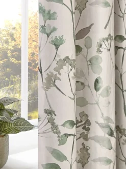 Gordijnen|Gordijnen|Next Isla ringgordijnen met bloemenprint Groen