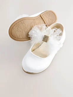 Gelegenheidskleding*Baker by Ted Baker - Mary Jane gelegenheidsschoenen met strik voor meisjes Ivoor