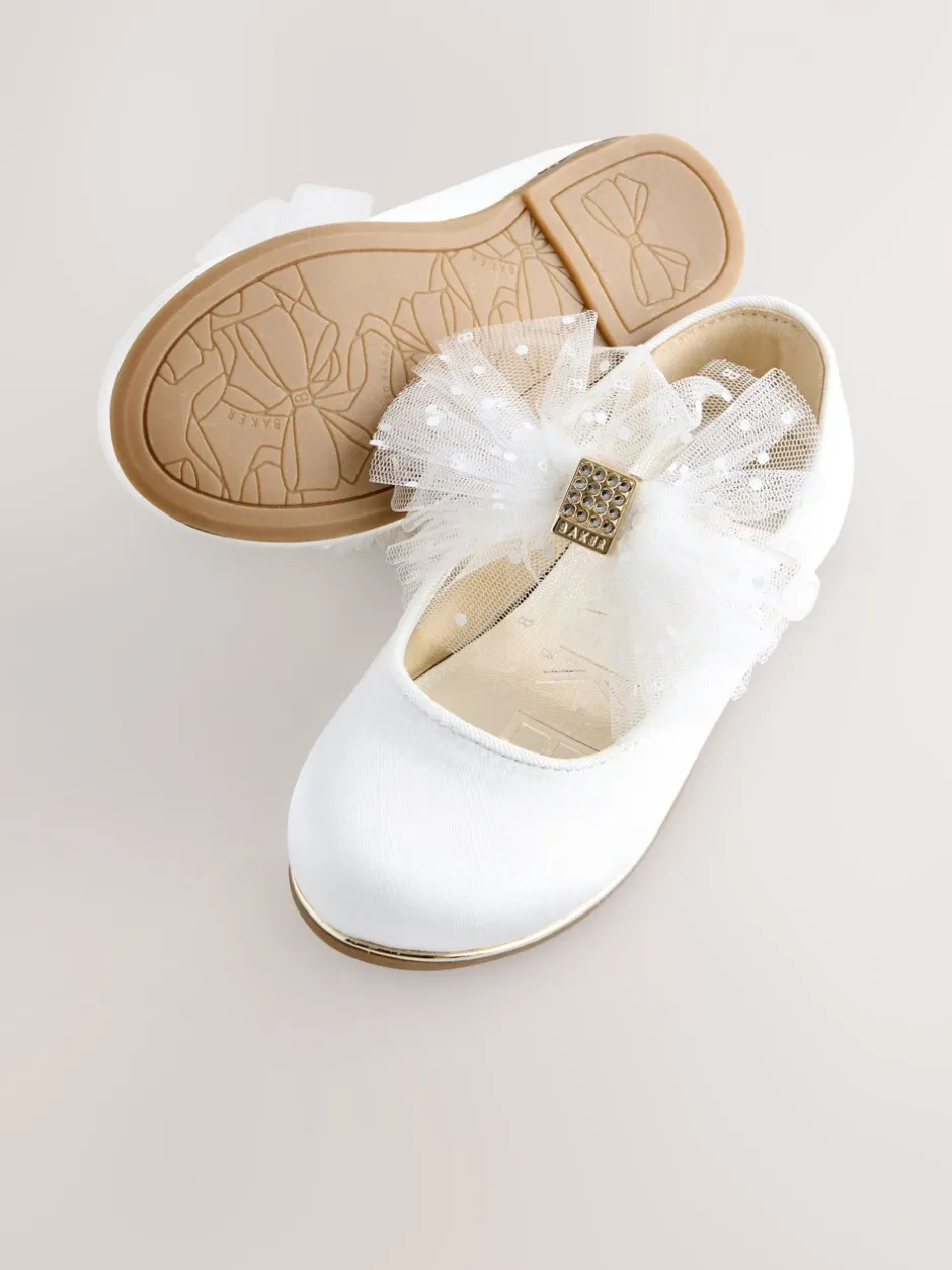 Gelegenheidskleding*Baker by Ted Baker - Mary Jane gelegenheidsschoenen met strik voor meisjes Ivoor