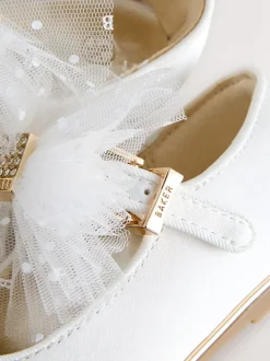 Gelegenheidskleding*Baker by Ted Baker - Mary Jane gelegenheidsschoenen met strik voor meisjes Ivoor