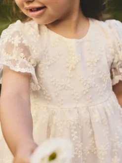 Jurken*Next - Embroidered Prom Dress (3mths-8yrs) Ivoor