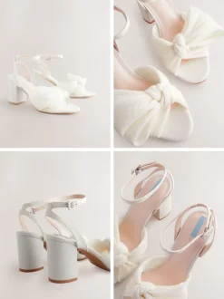 Schoenen Met Hakken|Gelegenheidskleding*Next Ivoor - Forever Comfort® Bruiloft Strik Block Bruid hakken Schoenen