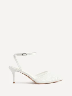 Schoenen Met Hakken*Linzi - Serenade Beaded Mesh Court Heels Ivoor