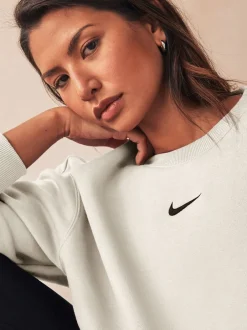Sportkleding|Hoody's En Sweatshirts|Nike Ivoor - - Oversized fleece sweatshirt met ronde hals