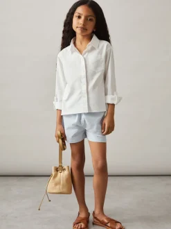 Overhemden En Blouses*Reiss - Leora Linen Roll-Cuff Shirt Ivoor
