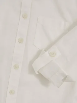 Overhemden En Blouses*Reiss - Leora Linen Roll-Cuff Shirt Ivoor