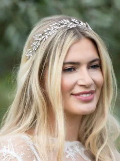 Haaraccessoires*Ivory & Co Utopia hoofdband met kristallen blaadjes