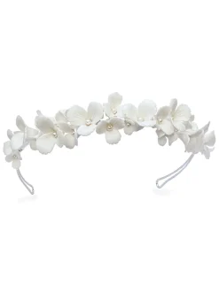 Haaraccessoires*Ivory & Co Wildflower Dainty tiara met keramische bloemen
