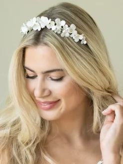 Haaraccessoires*Ivory & Co Wildflower Dainty tiara met keramische bloemen