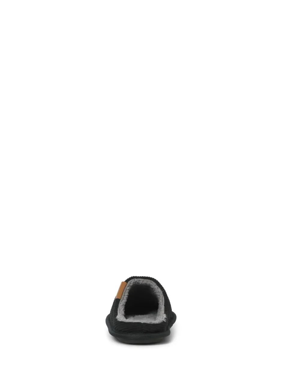 Pantoffels|JACK & JONES JUNIOR Courdroy Mule Black Slippers
