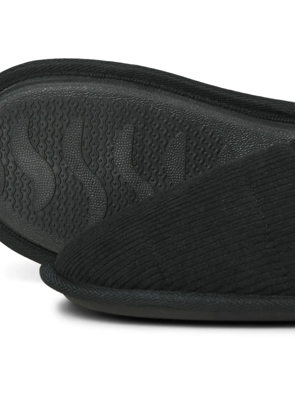 Pantoffels|JACK & JONES JUNIOR Courdroy Mule Black Slippers