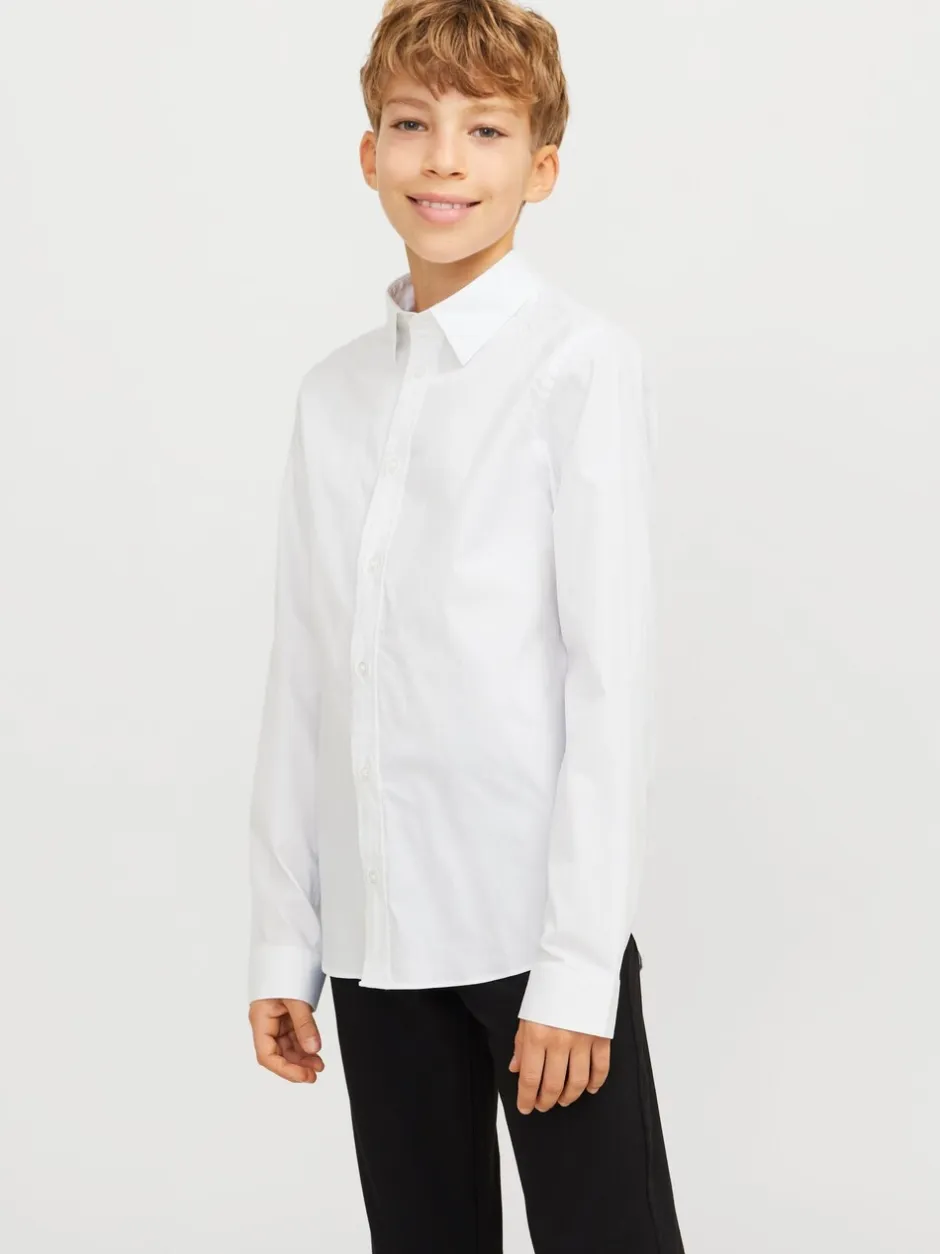 Shirts|JACK & JONES JUNIOR Stretch Long Sleeve White Shirt