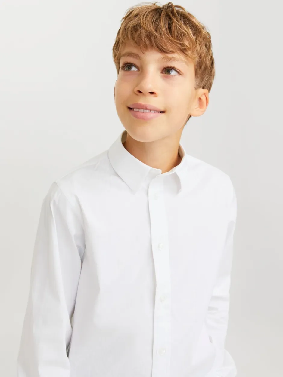 Shirts|JACK & JONES JUNIOR Stretch Long Sleeve White Shirt