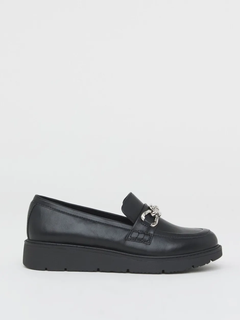 Ruimvallend En Extraruimvallend*JD Williams Low Wedge Loafers With Chain Trim