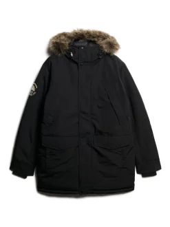Jassen En Jacks*Superdry - Everest parka met imitatiebont Jet black
