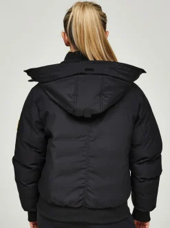 Jassen En Jacks*Zavetti Canada - Womens Olivia Bomber 100% Cotton Jacket Jet black