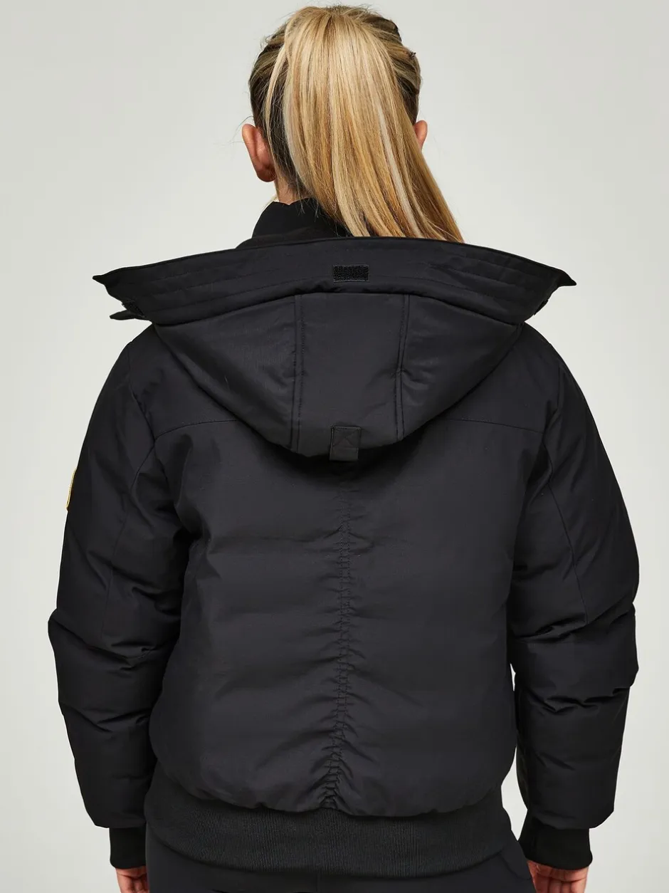 Jassen En Jacks*Zavetti Canada - Womens Olivia Bomber 100% Cotton Jacket Jet black