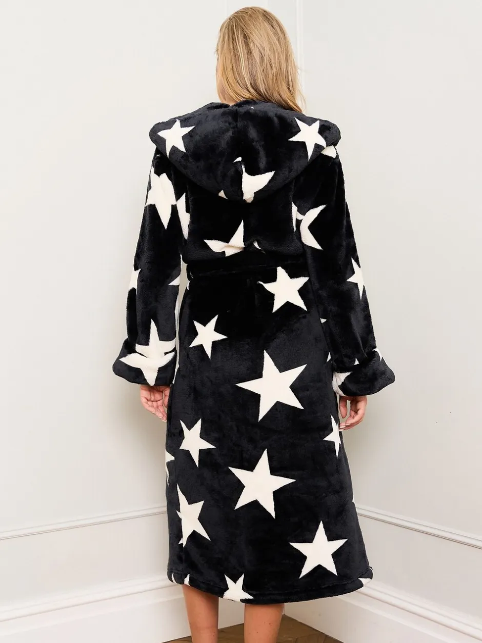 Badjassen*Jim Jam the Label Black Star Print Dressing Black Gown